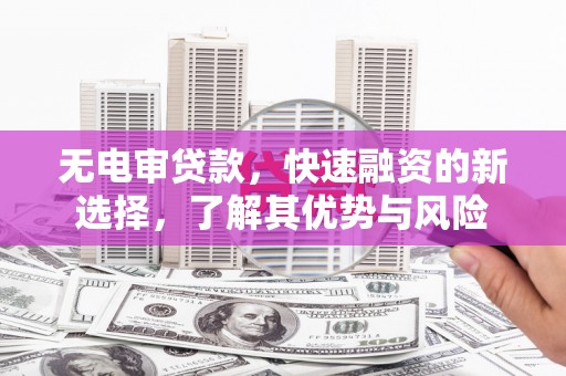 永泰无电审贷款，快速融资的新选择，了解其优势与风险