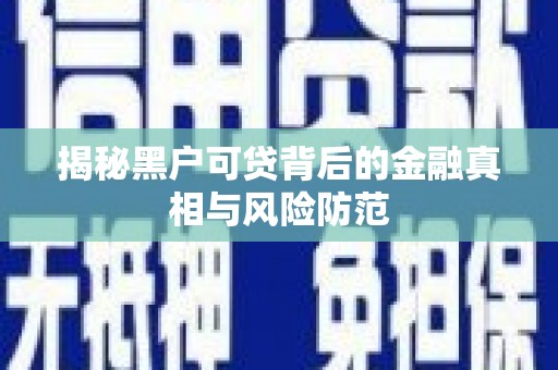 永泰揭秘黑户可贷背后的金融真相与风险防范