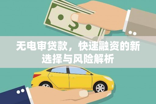 永泰无电审贷款，快速融资的新选择与风险解析