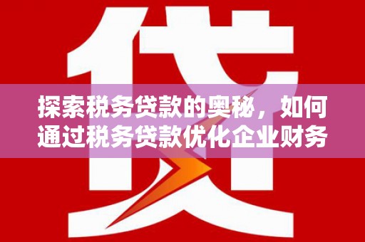 永泰探索税务贷款的奥秘，如何通过税务贷款优化企业财务