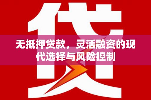 永泰无抵押贷款，灵活融资的现代选择与风险控制