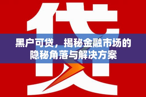 永泰黑户可贷，揭秘金融市场的隐秘角落与解决方案