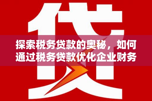 永泰探索税务贷款的奥秘，如何通过税务贷款优化企业财务