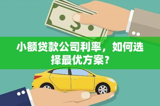 永泰小额贷款公司利率，如何选择最优方案？
