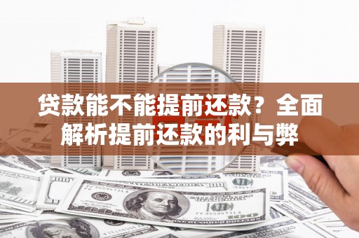 永泰贷款能不能提前还款？全面解析提前还款的利与弊